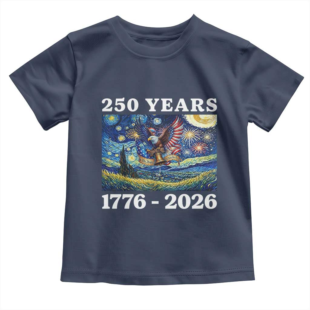 250th America Anniversary Toddler T Shirt Starry Night Patriotic Eagle Liberty Bell American Flag