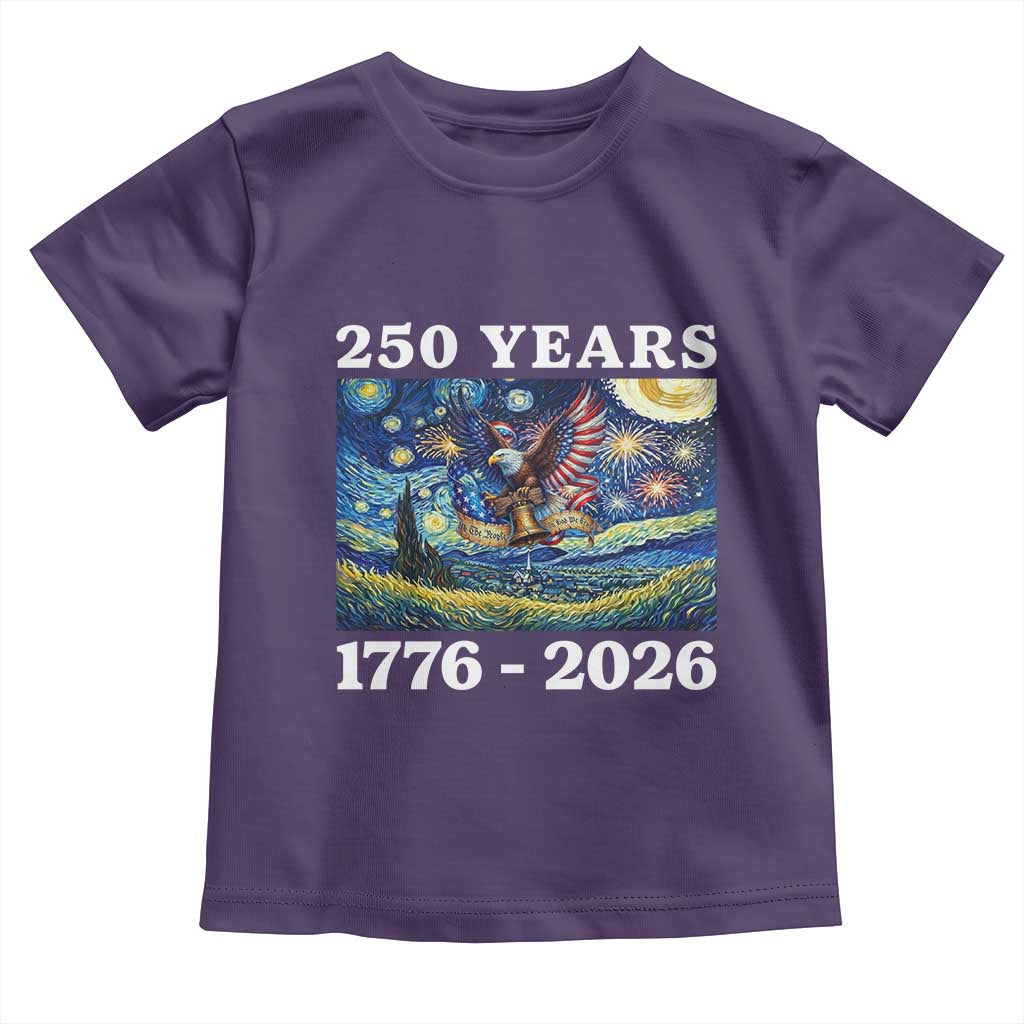 250th America Anniversary Toddler T Shirt Starry Night Patriotic Eagle Liberty Bell American Flag