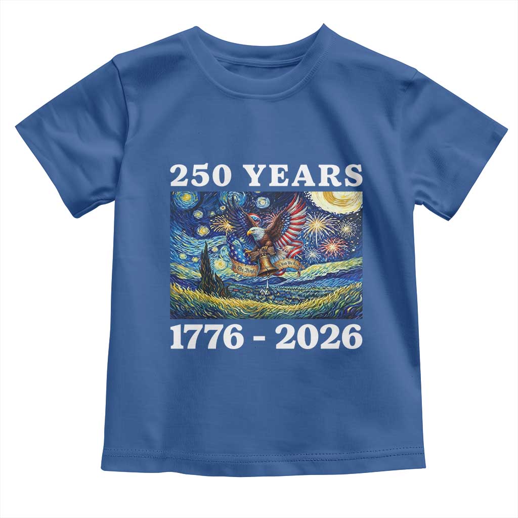 250th America Anniversary Toddler T Shirt Starry Night Patriotic Eagle Liberty Bell American Flag