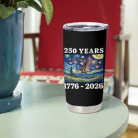 250th America Anniversary Tumbler Cup Starry Night Patriotic Eagle Liberty Bell American Flag