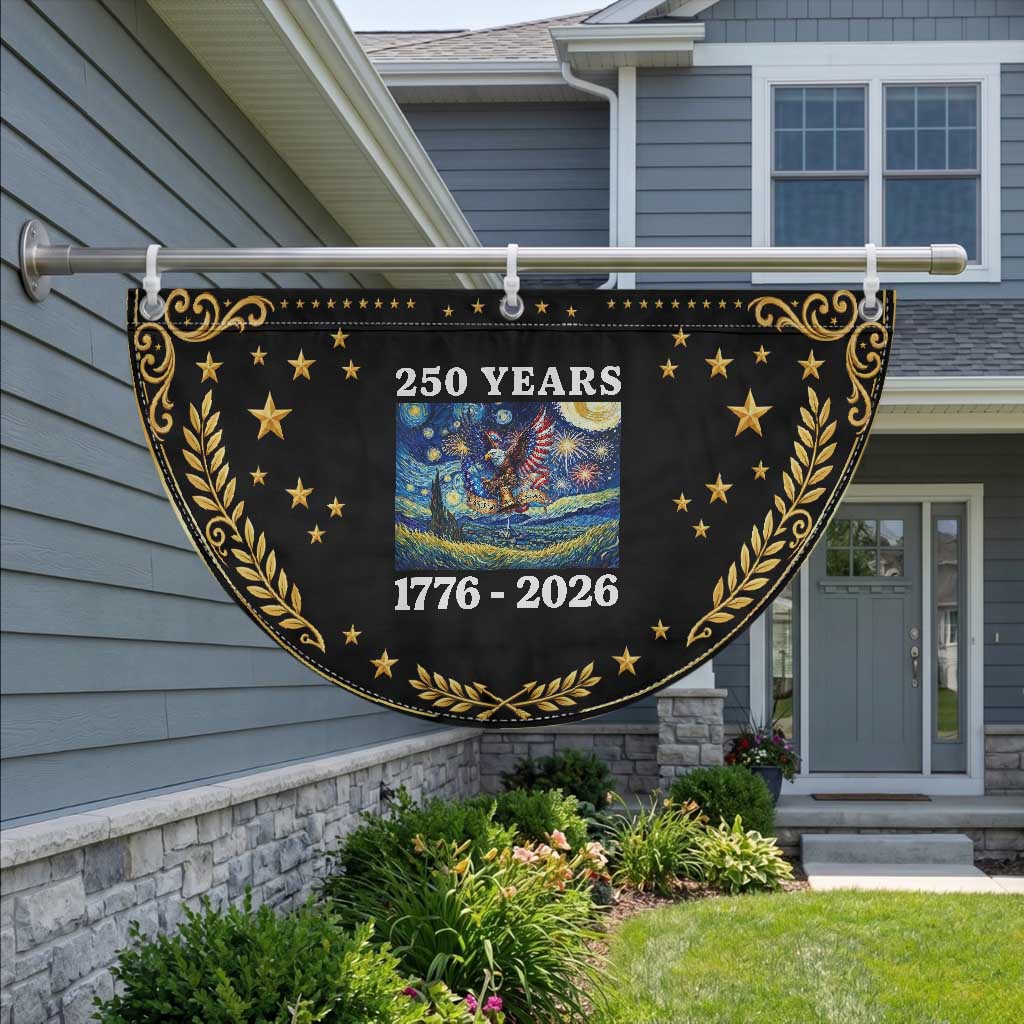 250th America Anniversary Patriotic Fan Flag Starry Night Eagle Liberty Bell American Flag