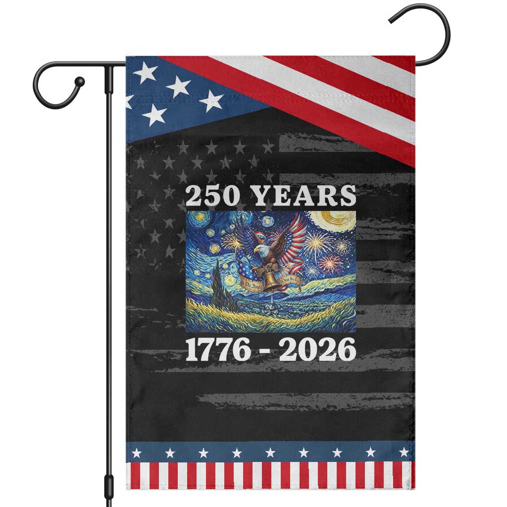 250th America Anniversary Patriotic Garden Flag Starry Night Patriotic Eagle Liberty Bell American Flag
