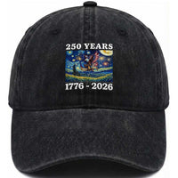 250th America Anniversary Washed Cotton Baseball Cap Starry Night Patriotic Eagle Liberty Bell American Flag