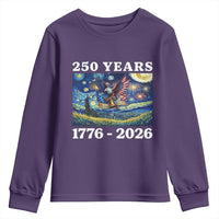 250th America Anniversary Youth Sweatshirt Starry Night Patriotic Eagle Liberty Bell American Flag