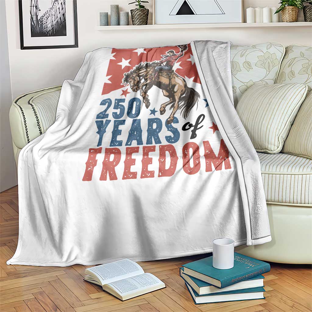 American Rodeo 250th Anniversary Throw Blanket Western Cowboy Patriotic Fourth of July