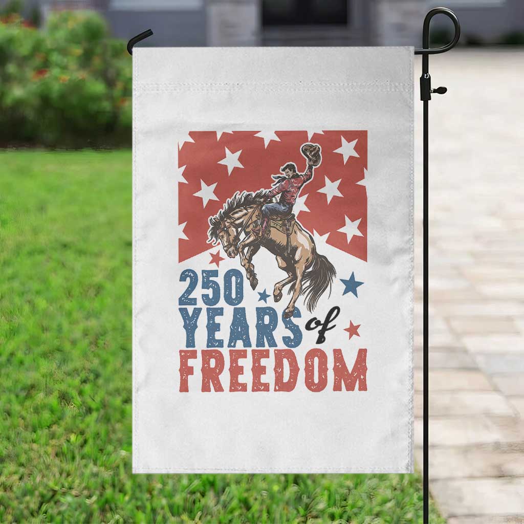 American Rodeo 250th Anniversary Garden Flag Western Cowboy Patriotic Fourth of July