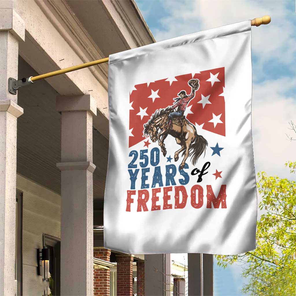 American Rodeo 250th Anniversary Garden Flag Western Cowboy Patriotic Fourth of July