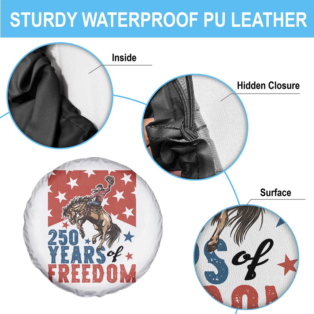 American Rodeo 250th Anniversary Spare Tire Cover Western Cowboy Patriotic Fourth of July