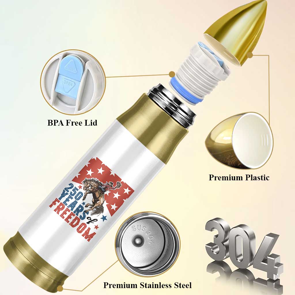 American Rodeo 250th Anniversary Bullet Tumbler Western Cowboy Patriotic Fourth of July