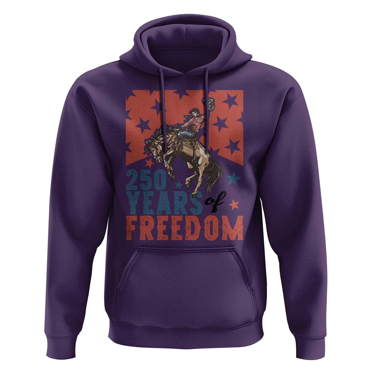 American Rodeo 250th Anniversary Hoodie Western Cowboy Patriotic Fourth of July