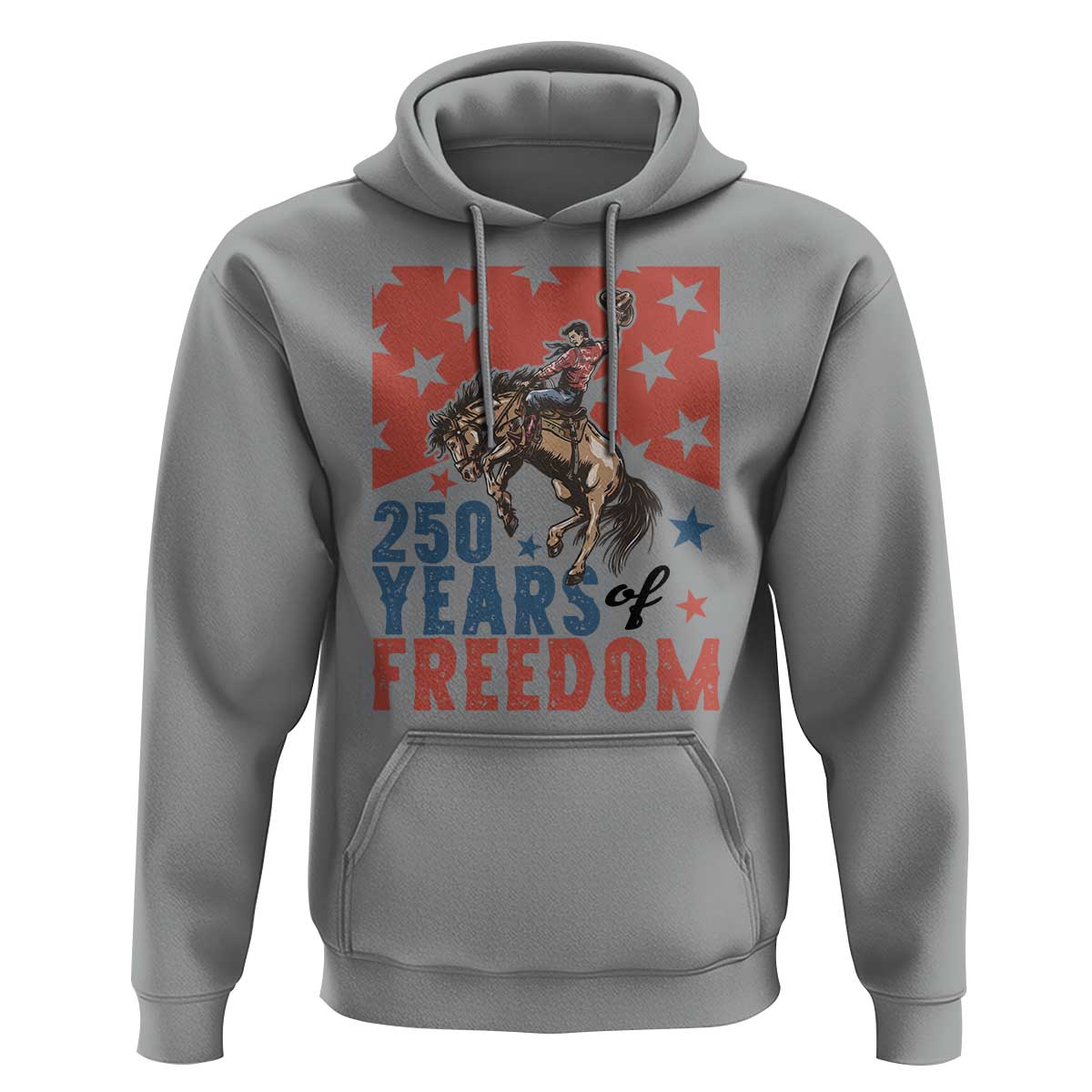 American Rodeo 250th Anniversary Hoodie Western Cowboy Patriotic Fourth of July