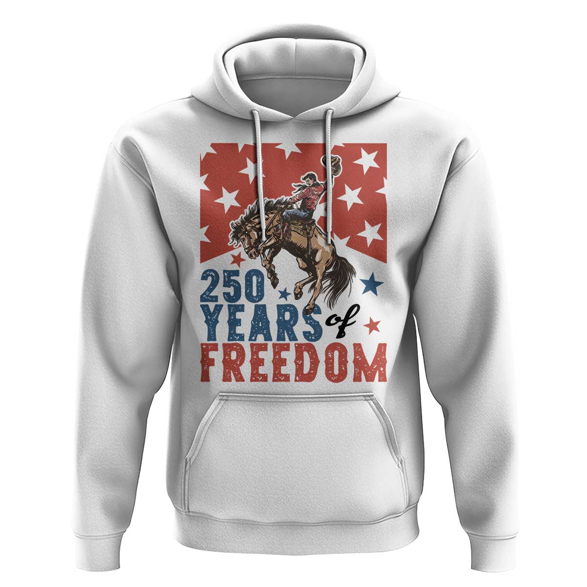 American Rodeo 250th Anniversary Hoodie Western Cowboy Patriotic Fourth of July