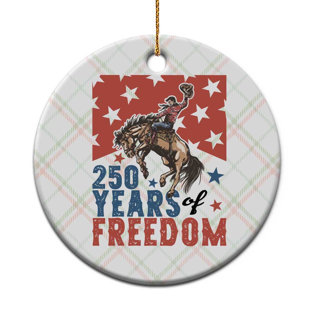 American Rodeo 250th Anniversary Ceramic Ornament Western Cowboy Patriotic Fourth of July