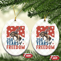 American Rodeo 250th Anniversary Ceramic Ornament Western Cowboy Patriotic Fourth of July