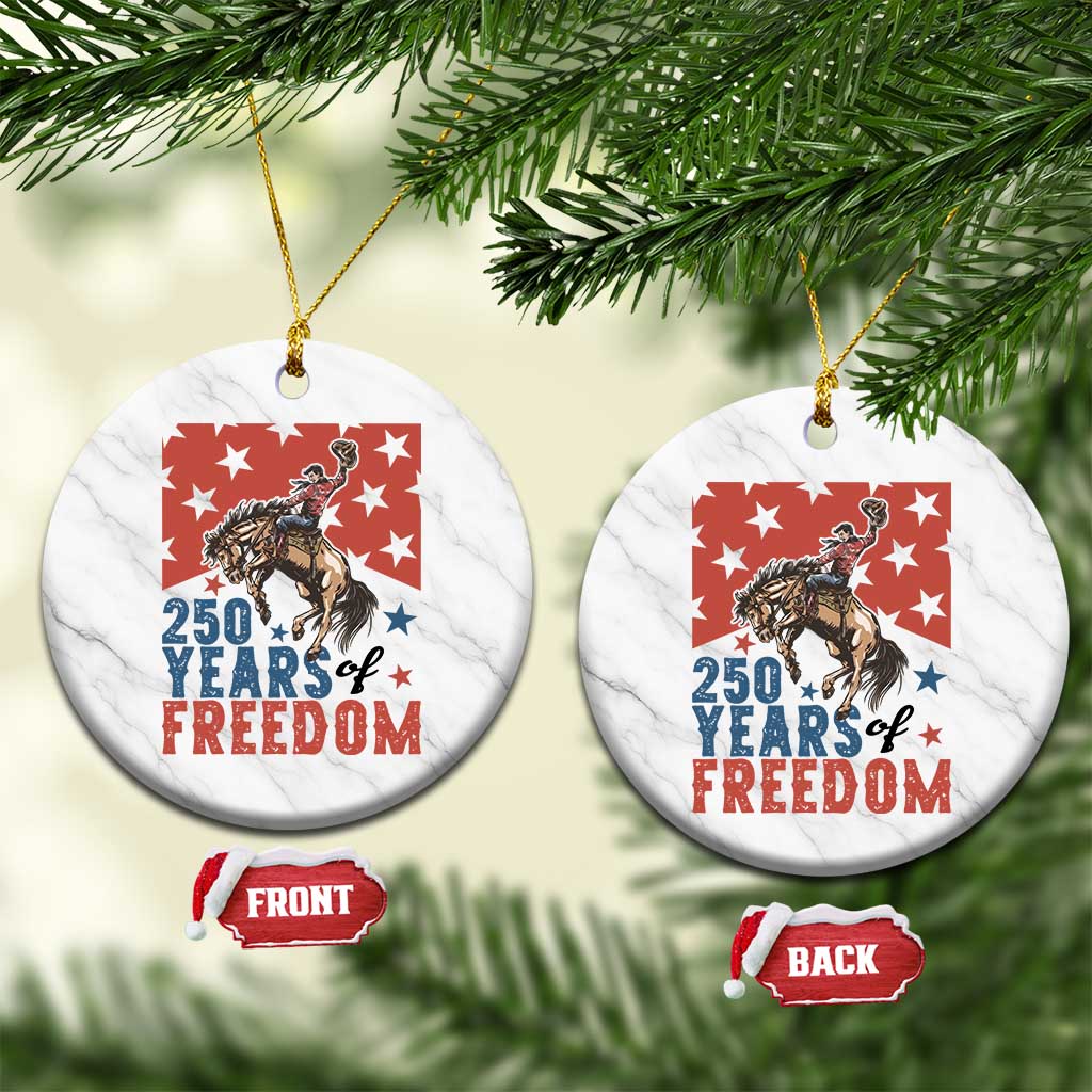 American Rodeo 250th Anniversary Ceramic Ornament Western Cowboy Patriotic Fourth of July