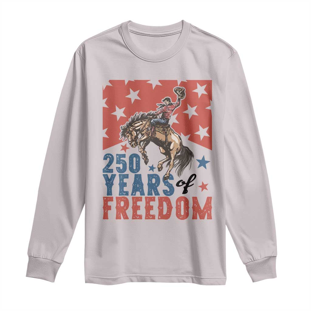 American Rodeo 250th Anniversary Long Sleeve Shirt Western Cowboy Patriotic Fourth of July