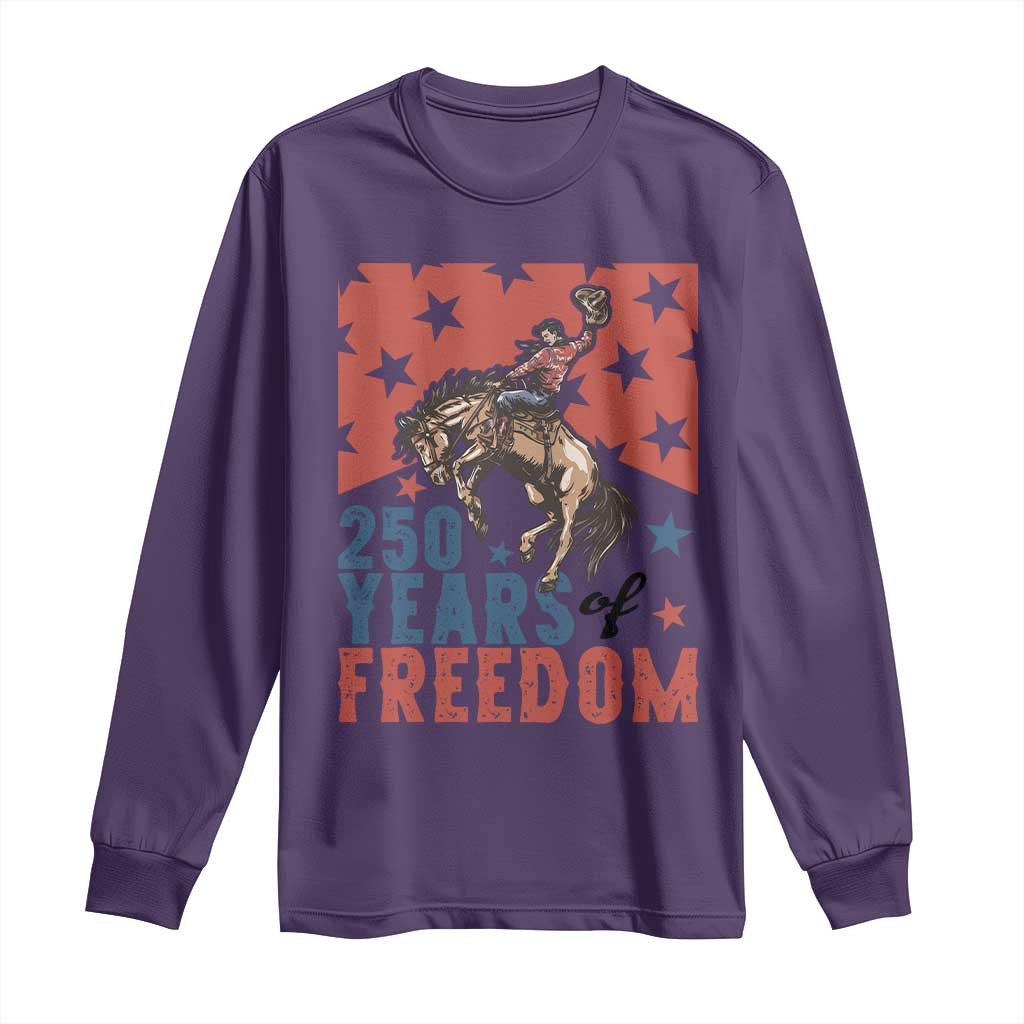 American Rodeo 250th Anniversary Long Sleeve Shirt Western Cowboy Patriotic Fourth of July