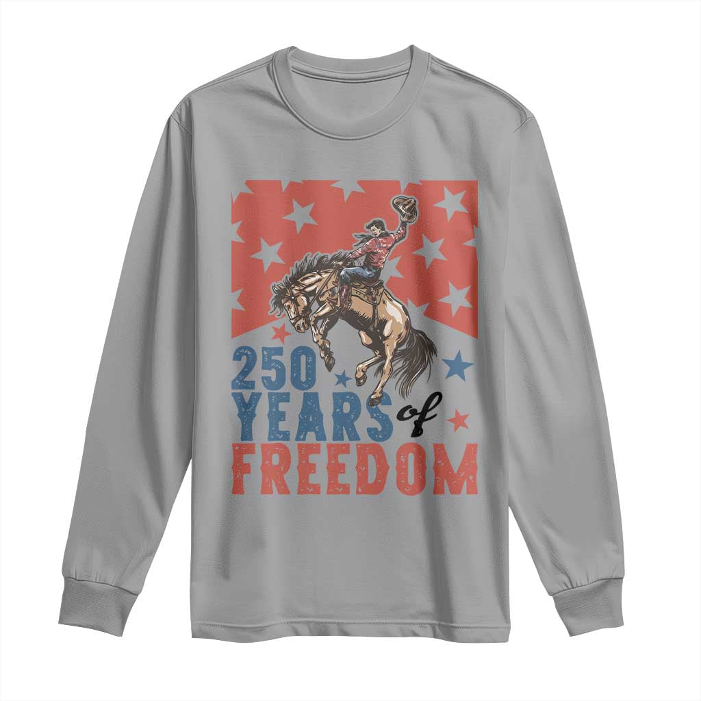 American Rodeo 250th Anniversary Long Sleeve Shirt Western Cowboy Patriotic Fourth of July