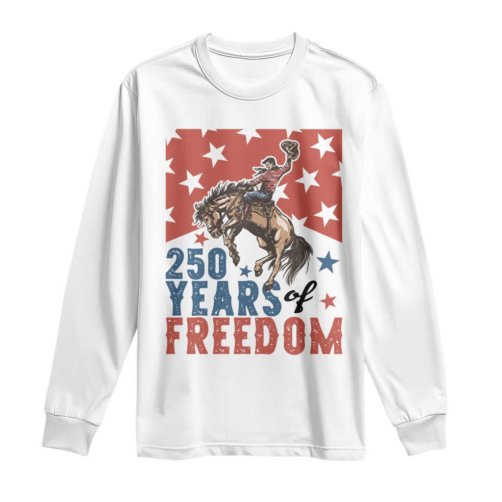 American Rodeo 250th Anniversary Long Sleeve Shirt Western Cowboy Patriotic Fourth of July