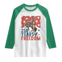 American Rodeo 250th Anniversary Raglan Shirt Western Cowboy Patriotic Fourth of July