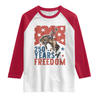 American Rodeo 250th Anniversary Raglan Shirt Western Cowboy Patriotic Fourth of July