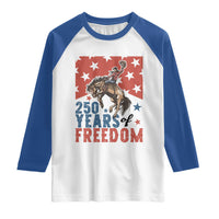 American Rodeo 250th Anniversary Raglan Shirt Western Cowboy Patriotic Fourth of July