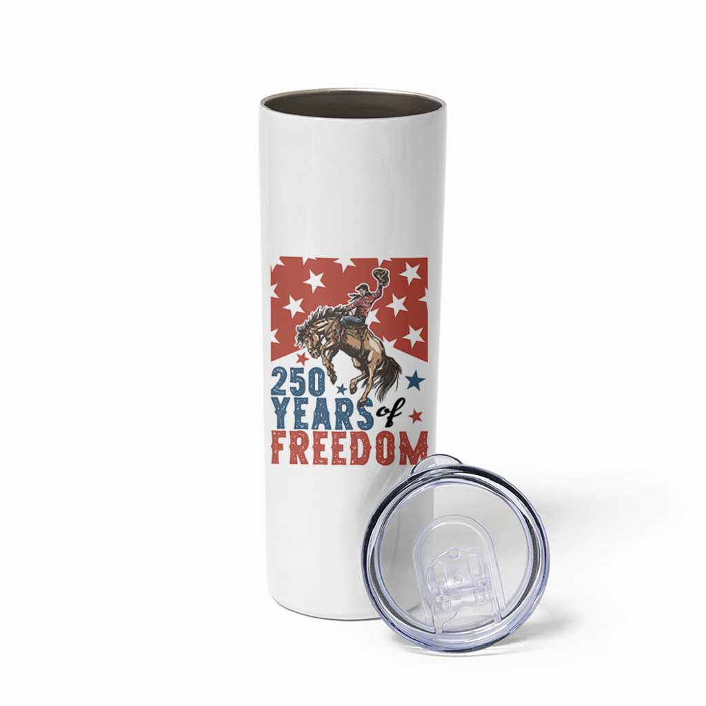 American Rodeo 250th Anniversary Skinny Tumbler Western Cowboy Patriotic Fourth of July