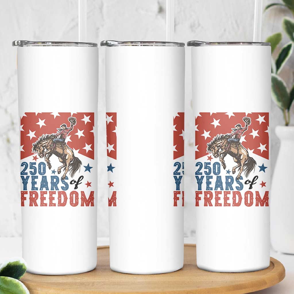 American Rodeo 250th Anniversary Skinny Tumbler Western Cowboy Patriotic Fourth of July