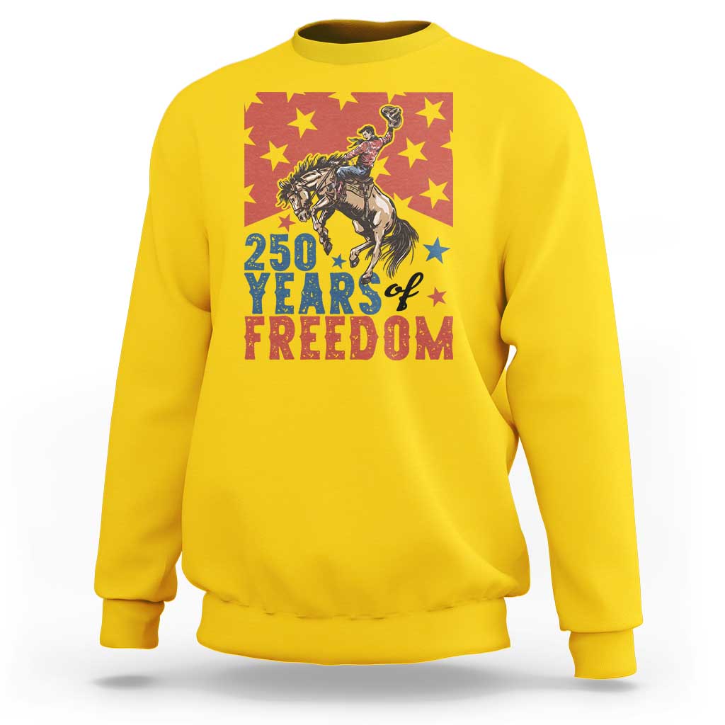 American Rodeo 250th Anniversary Sweatshirt Western Cowboy Patriotic Fourth of July