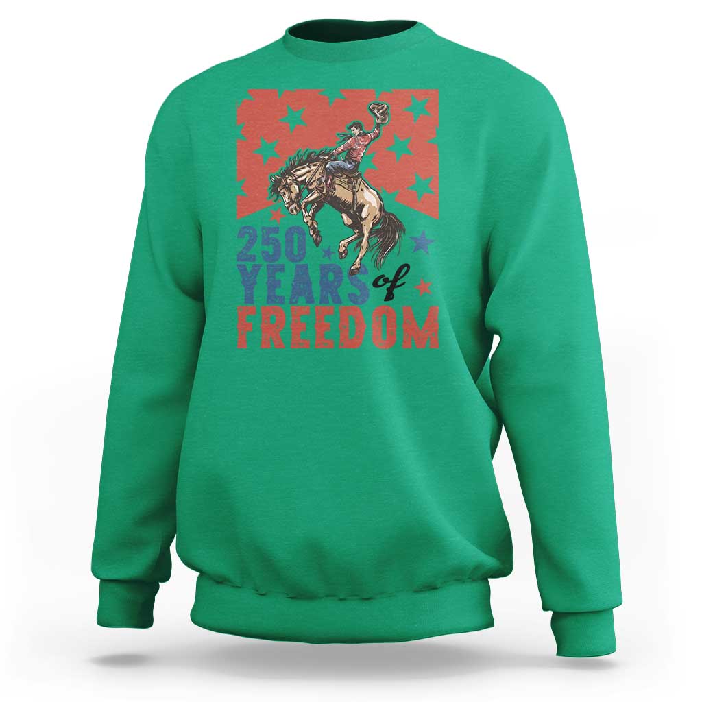 American Rodeo 250th Anniversary Sweatshirt Western Cowboy Patriotic Fourth of July