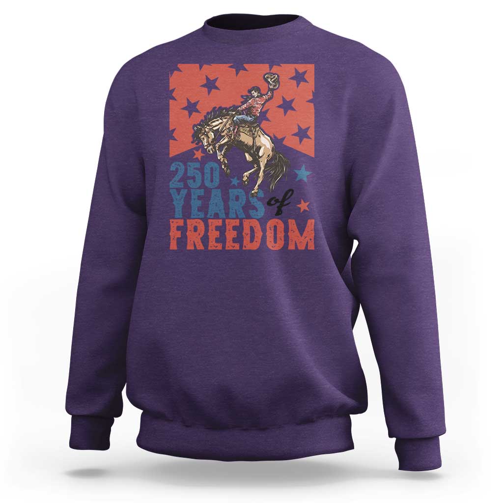 American Rodeo 250th Anniversary Sweatshirt Western Cowboy Patriotic Fourth of July