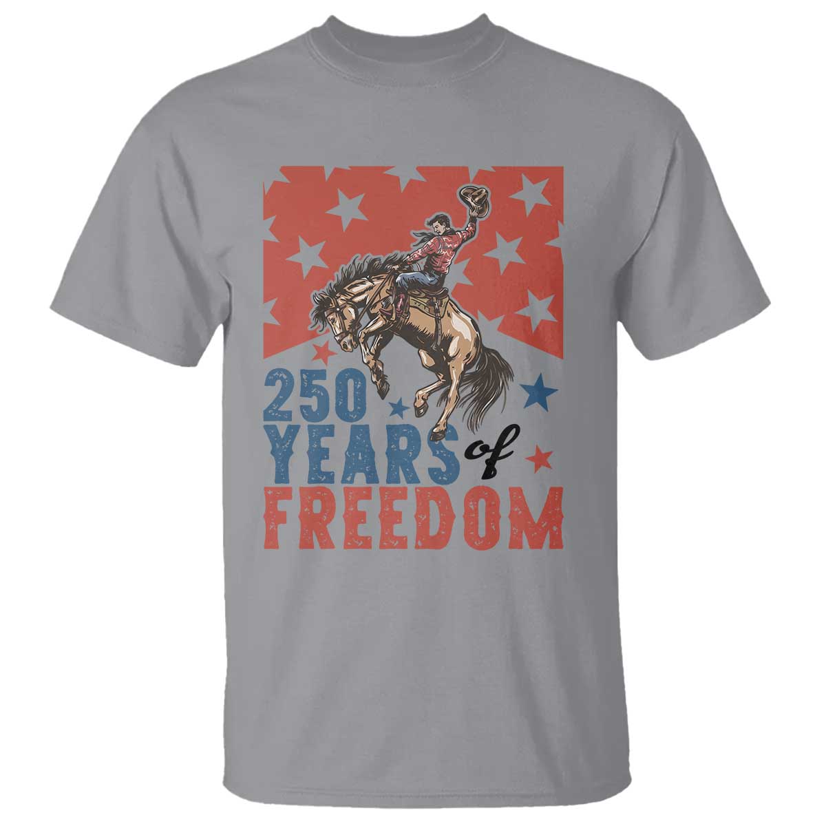 American Rodeo 250th Anniversary T Shirt Western Cowboy Patriotic Fourth of July