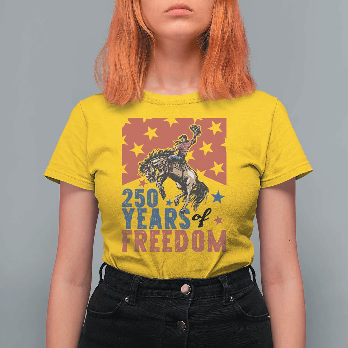 American Rodeo 250th Anniversary T Shirt For Women Western Cowboy Patriotic Fourth of July