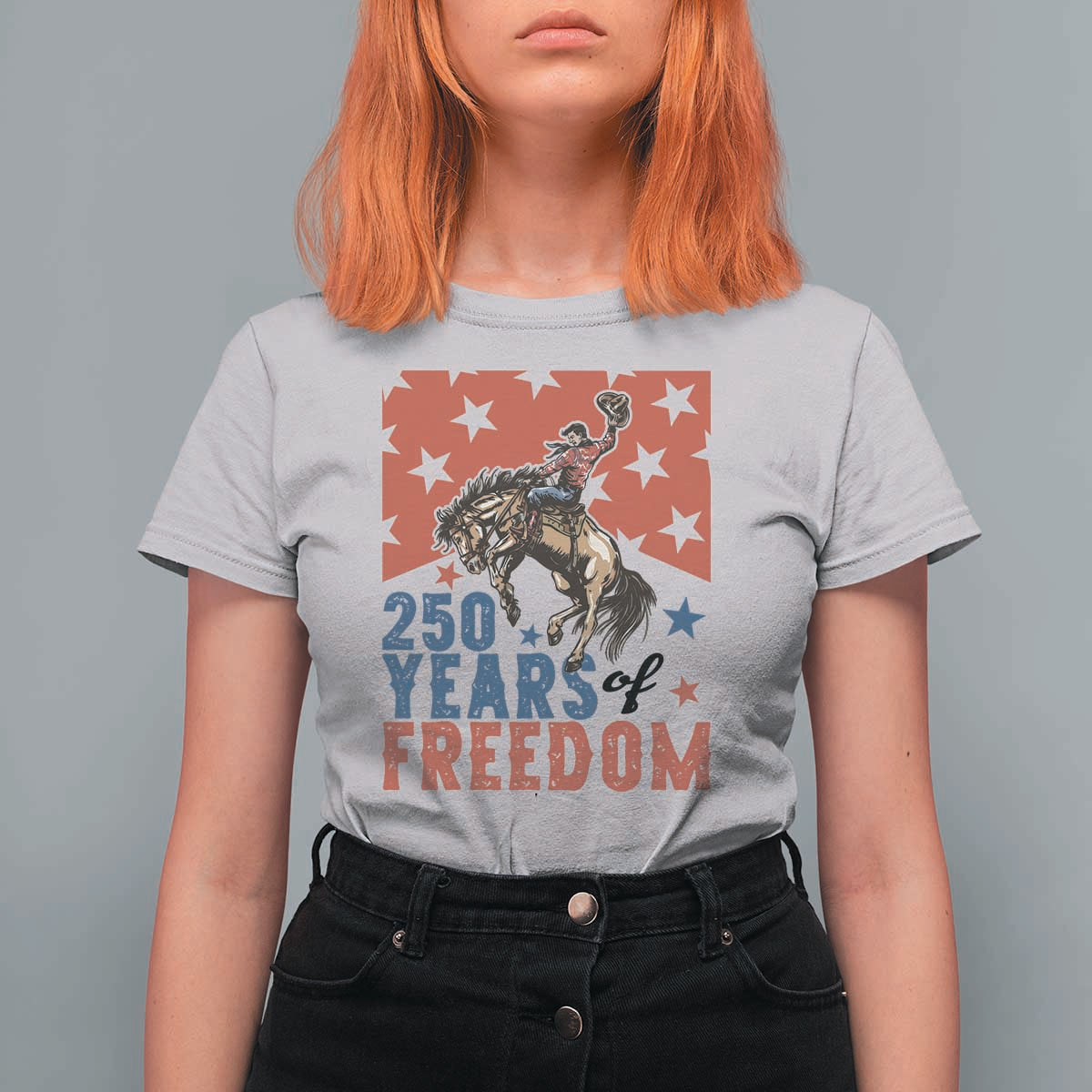 American Rodeo 250th Anniversary T Shirt For Women Western Cowboy Patriotic Fourth of July