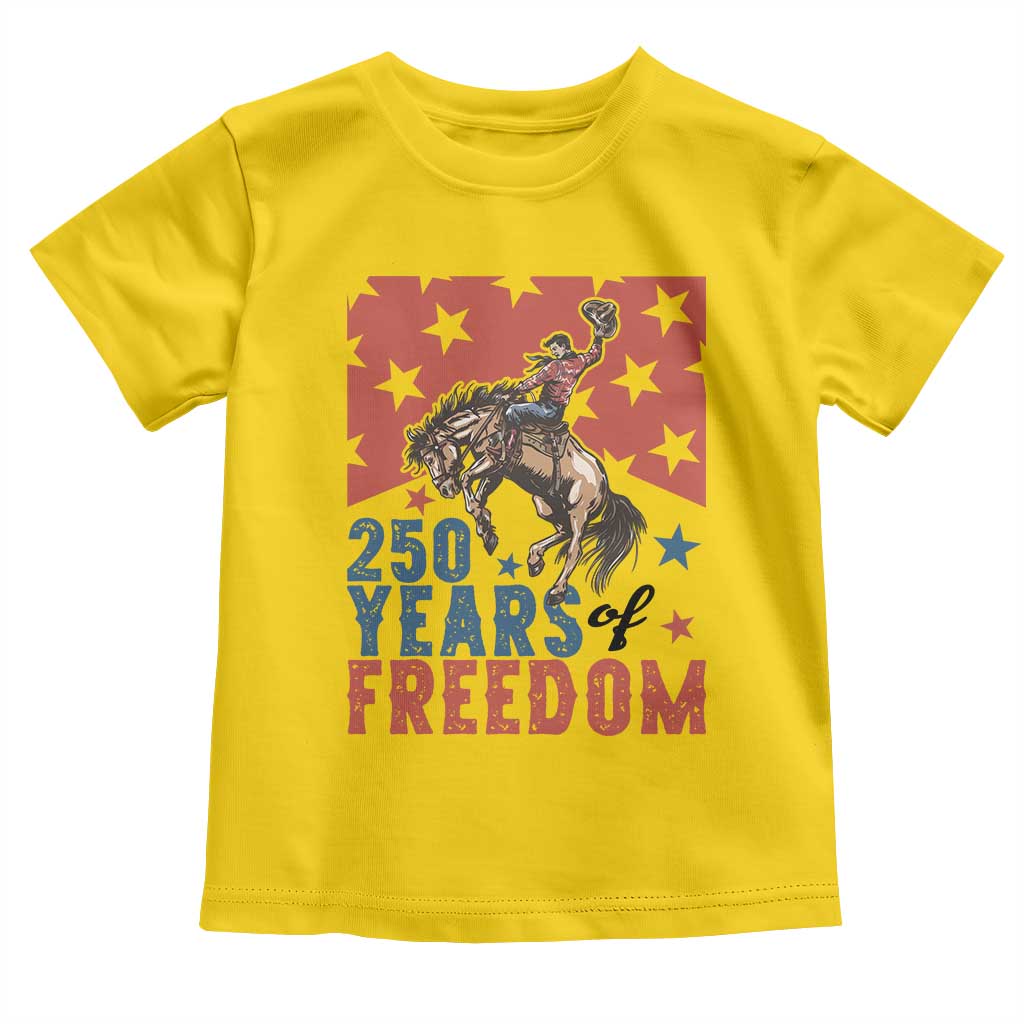 American Rodeo 250th Anniversary Toddler T Shirt Western Cowboy Patriotic Fourth of July