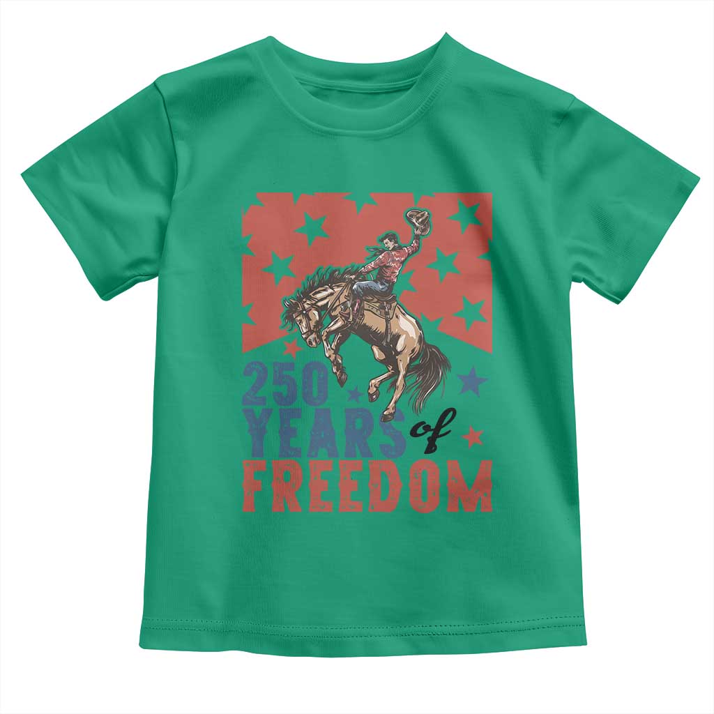 American Rodeo 250th Anniversary Toddler T Shirt Western Cowboy Patriotic Fourth of July
