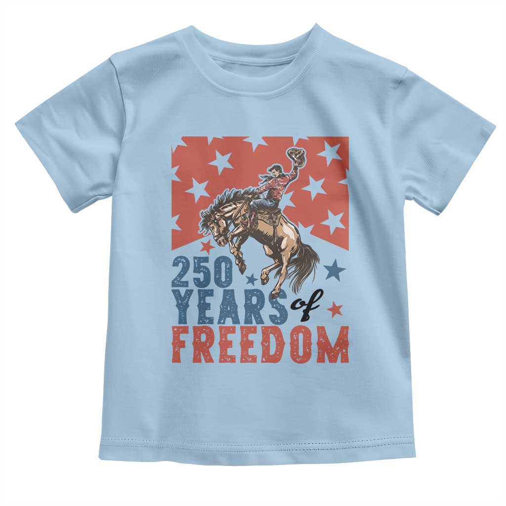 American Rodeo 250th Anniversary Toddler T Shirt Western Cowboy Patriotic Fourth of July