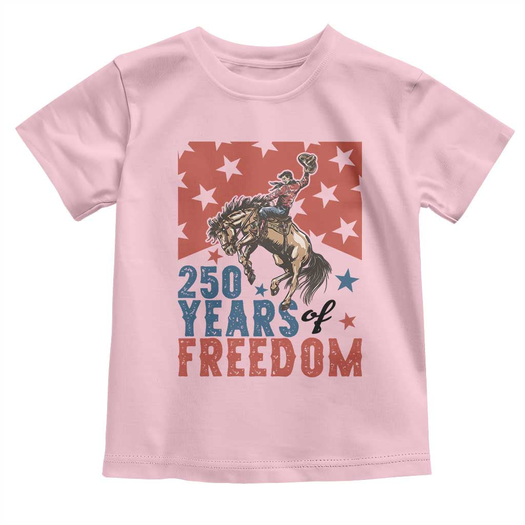American Rodeo 250th Anniversary Toddler T Shirt Western Cowboy Patriotic Fourth of July