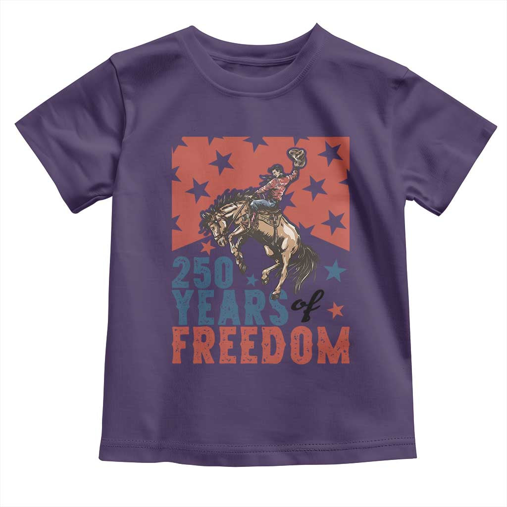 American Rodeo 250th Anniversary Toddler T Shirt Western Cowboy Patriotic Fourth of July