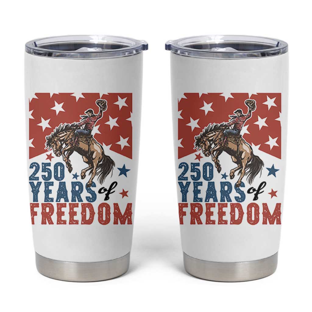 American Rodeo 250th Anniversary Tumbler Cup Western Cowboy Patriotic Fourth of July