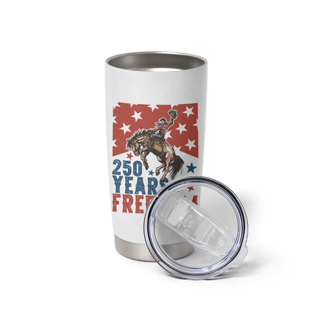 American Rodeo 250th Anniversary Tumbler Cup Western Cowboy Patriotic Fourth of July