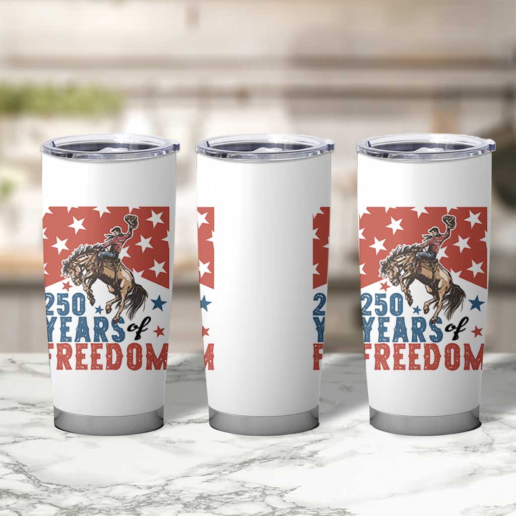 American Rodeo 250th Anniversary Tumbler Cup Western Cowboy Patriotic Fourth of July