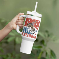 American Rodeo 250th Anniversary Tumbler With Handle Western Cowboy Patriotic Fourth of July