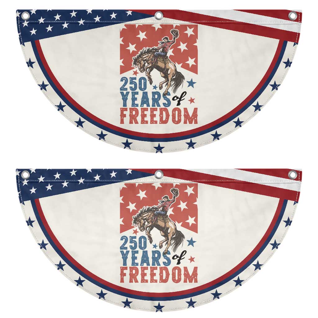 American Rodeo 250th Anniversary Patriotic Fan Flag Western Cowboy Fourth of July