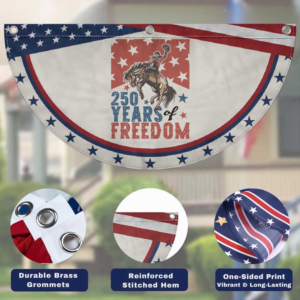 American Rodeo 250th Anniversary Patriotic Fan Flag Western Cowboy Fourth of July
