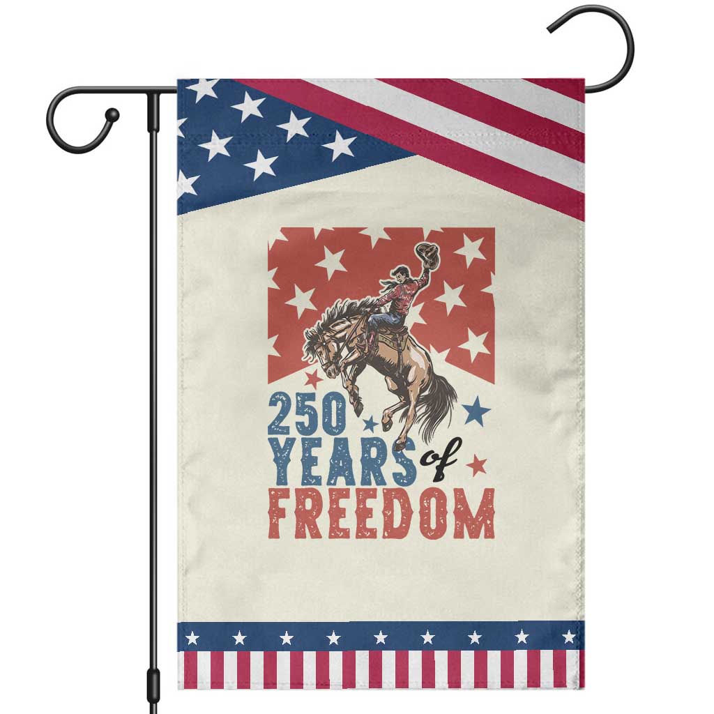 American Rodeo 250th Anniversary Patriotic Garden Flag Western Cowboy Patriotic Fourth of July