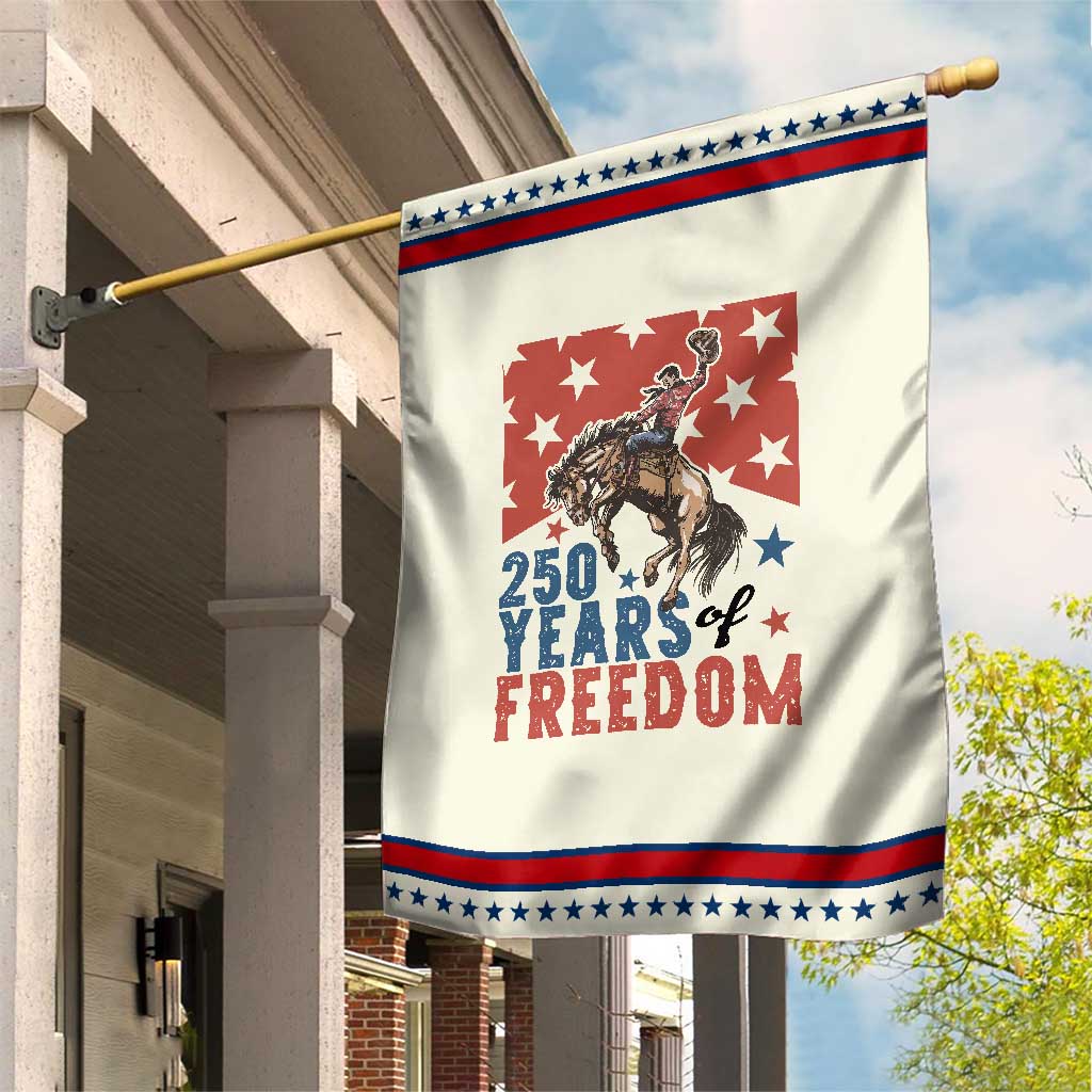American Rodeo 250th Anniversary Patriotic Garden Flag Western Cowboy Patriotic Fourth of July