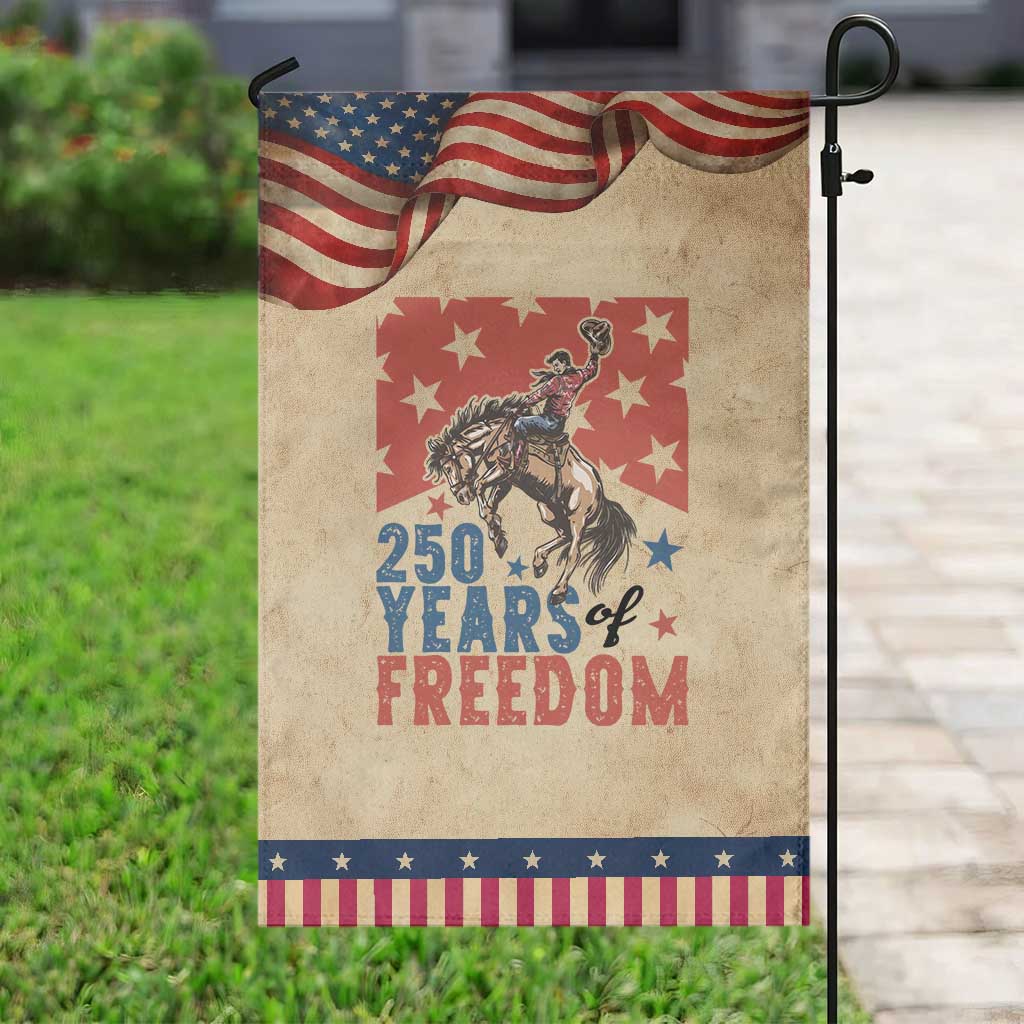 American Rodeo 250th Anniversary Patriotic Garden Flag Western Cowboy Patriotic Fourth of July