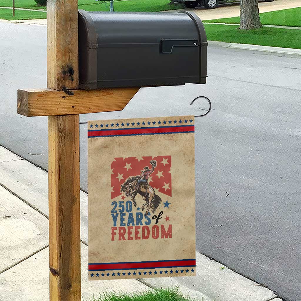 American Rodeo 250th Anniversary Patriotic Garden Flag Western Cowboy Patriotic Fourth of July
