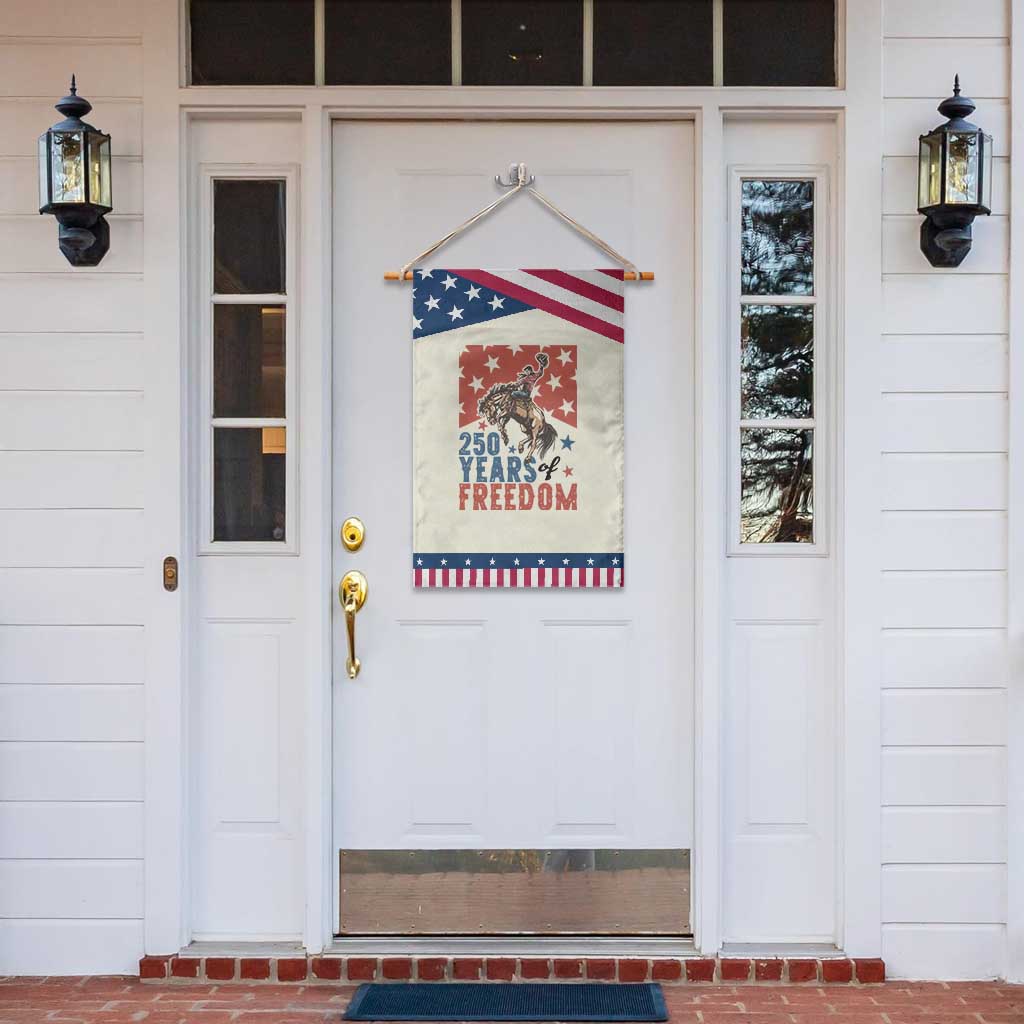 American Rodeo 250th Anniversary Patriotic Garden Flag Western Cowboy Patriotic Fourth of July